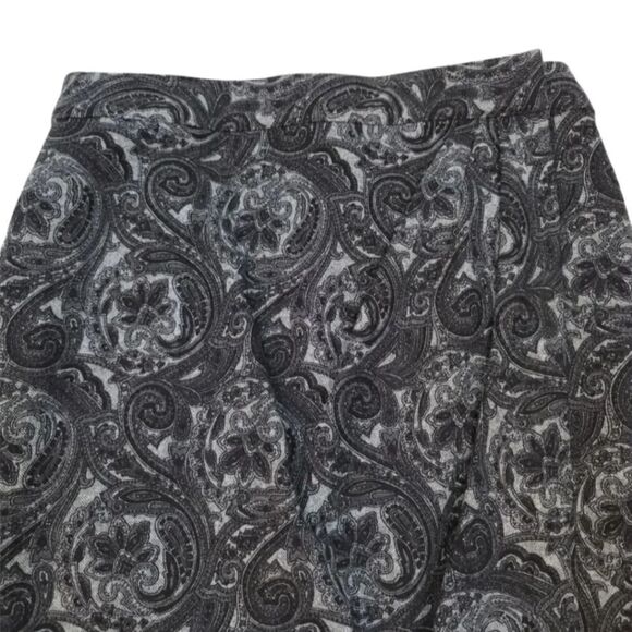 NEW Talbots Wool Floral Paisley Side Pleated Wrap Skirt in Black/Gray Size 6 - Picture 5 of 12